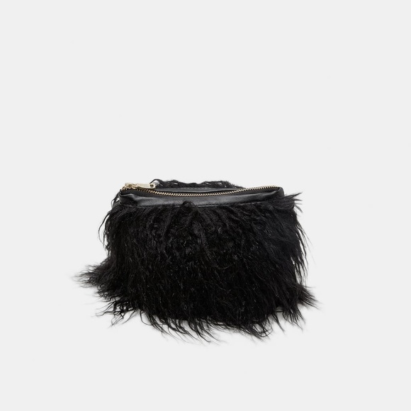 [SOLD]NWT Zara Faux Fur Black Bag - Picture 2 of 4